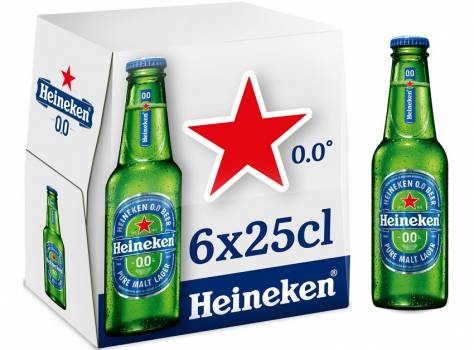 Heineken 0,0$x25cl bottles twist cap
