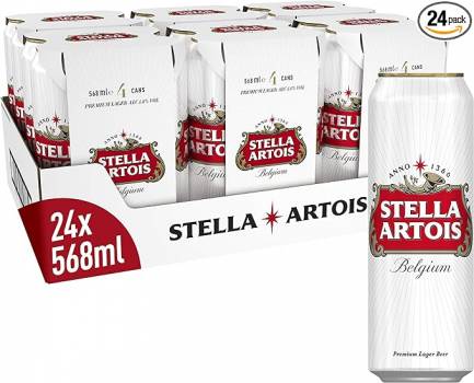 Stella Artois 6 x 4 x 568ml Can 4.6%@£13.99