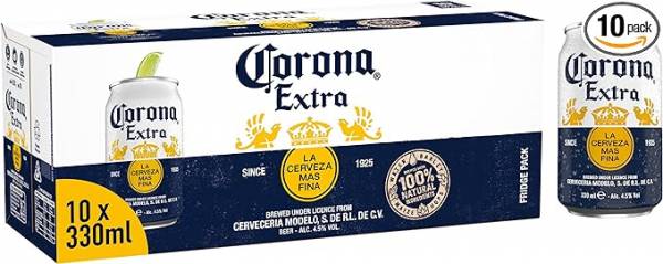 Corona 10 x 330ml Can 4.5%  Newcorp T1@£4.89 ,IEFW T1@£4.85,cnf Riga@£5.26