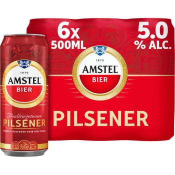 Amstel Pilsner 50cl can 4x6 origin Netherlands