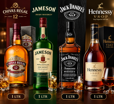 CHIVAS 12,JACK DANIEL,JAMESON & HENNESSY VSOP